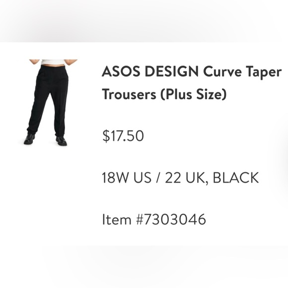 ASOScurve black trousers, size 18W. Black pants - Picture 2 of 2